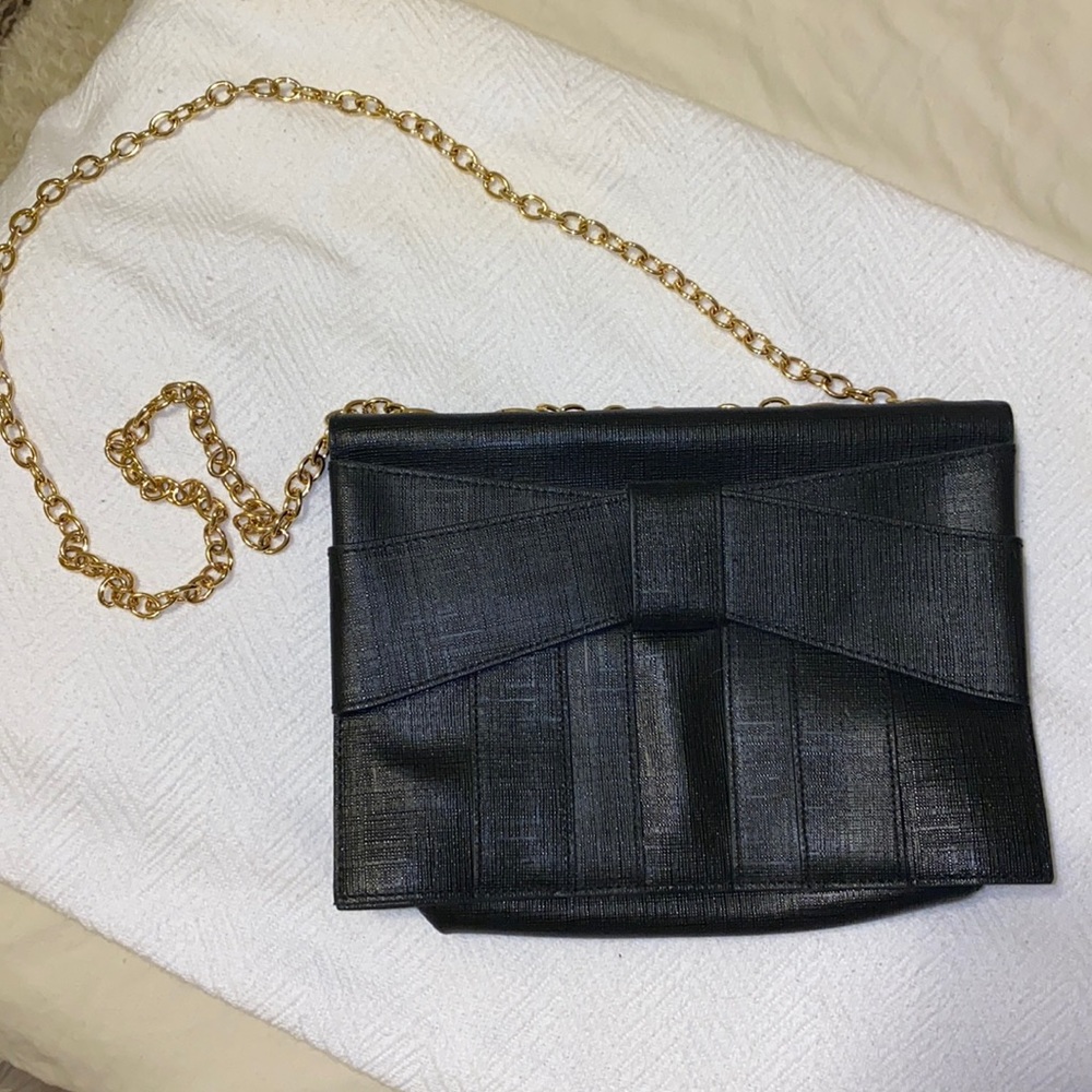 Zac Posen gold chain bow purse